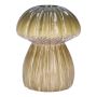 Pilz Blumenvase REFELINDE, Keramik, Rillen, grün-beige, 12cm, Ø9,5cm