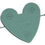 OASIS® Nass Steckschaum Auto Herz, Hochzeitsdeko, Kunststoffunterlage, mit Saugnapf, grün, 42x40x7,5cm