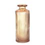 Flaschenvase EMANUELA aus Glas, Rillenmuster, taupe-klar, 13,2cm, Ø5,2cm