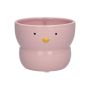 Deko Pflanztopf ADDILYNN aus Dolomit, mit Küken Gesicht, rosa, 8cm, Ø10,5cm