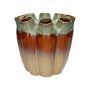 Blumenvase WIKTORIA aus Keramik, mit 8 Öffnungen, grün-braun-taupe, 24cm, Ø24cm