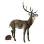 XXL Hirsch Deko Figur BLAER, braun-weiß, 138x63x172cm
