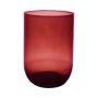 Glas Tisch Vase MARISA, rot-klar, 20cm, Ø14cm