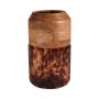 Glasvase RUSSELL mit Mangoholz, Leopardenmuster, braun-klar, 25,5cm, Ø15cm