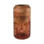 Glasvase RUSSELL mit Mangoholz, Leopardenmuster, braun-klar, 33,5cm, Ø18cm