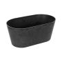 Ovaler Blumentopf LIMANI aus Kunststoff, schwarz, 27x15x11cm
