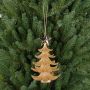 Acryl Hänger Tannenbäumchen RION mit Stern, Glitzer, gold, 12cm, Ø9cm