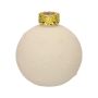 Glas Dekoflasche Weihnachtskugel ZIMA mit Schneeflocken, beige-matt, 10,5cm, Ø9,8cm