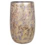 Vintage Pflanzvase MAGO aus Keramik, Wischoptik, gold, 40cm, Ø22cm