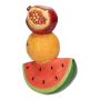 Stielblumenvase Granatapfel Orange Wassermelone TILLAS aus Keramik, rot-gelb-grün, 14,8x8x21cm