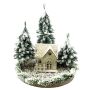 Deko Schneelandschaft Lichterhaus SEWARD, Tannenbäume, LEDs, weiß-grün, 25cm, Ø25cm