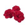 Holzblüten Rosen DELPHINE, 5 Stück, rot, Ø5cm
