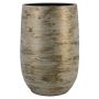 Keramikvase RODYN mit Rillen, Farbverlauf, weiß-gold, 50cm, Ø32cm