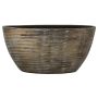 Ovale Keramikschale RODYN mit Rillen, Farbverlauf, braun, 49x20x25cm