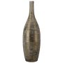 Keramikvase Dekoflasche RODYN mit Rillen, Farbverlauf, braun, 80cm, Ø23cm