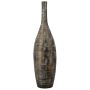 Keramikvase Dekoflasche RODYN mit Rillen, Farbverlauf, braun, 100cm, Ø26cm