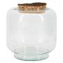 Glas Terrarium PIKFO, Naturkorken, Standfuß, recycelt, klar, 20cm, Ø17cm