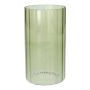 Blumen Vase BLANDINA, Glas, Rillen, grün-transparent, 18cm, Ø10cm