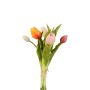 Kunst Tulpen Strauß LEANA, rosa-orange, 30cm, Ø20cm