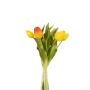 Kunst Tulpen Strauß LEANA, gelb-grün-orange, 30cm, Ø20cm