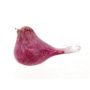 Dekofigur Vogel ABOLLA aus Glas, pink-transparent, 17x8x9cm