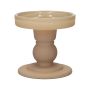 Kerzenständer Stumpenkerze KLEOFINA aus Glas, mit Fuß, beige-matt, 8,5cm, Ø8,5cm