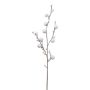 Künstlicher Zweig Baumwolle GRIFON mit Früchten, weiß, 90cm