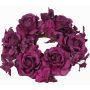 Künstlicher Kerzenkranz INGA, Rose, Hortensie, violett, Ø15cm