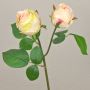 Kunstblume Rose RENATUS, creme-rosa, 45cm, Ø6-8cm