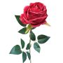 Plastik Blume Rose CHERLEN, rot, 65cm, Ø10cm