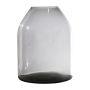 Blumenvase Glas HELVIA, recycelt, grau-klar, 25cm, Ø19cm