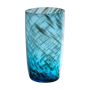 Tischvase MARICAR aus Glas, mit Muster, blau-gold-klar, 14,5cm, Ø8cm