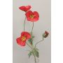 Künstlicher Blumenzweig Mohn OXANDRINE, rot, 60cm, Ø6cm
