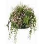 Künstliches Blumengesteck Fleißiges Lieschen DANFIR, Minze, Farn, Klee, weiß-grün, 50cm, Ø32cm