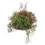 Kunstblumengesteck Lavendel Fleißiges Lieschen DANFIR, Minze, Klee, Farn, weiß-lila-grün, 50cm, Ø32cm