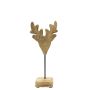 Deko Figur Hirsch aus Holz LINDAL, Holzfuß, natur, 11x7x26cm