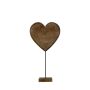 Deko Figur Herz aus Holz LINDAL, Holzfuß, natur, 12x12x27cm