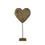 Deko Figur Herz aus Holz LINDAL, Holzfuß, natur, 18x8x35cm