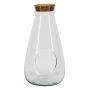 Terrarium Flasche Glas ALVYS mit Korken, recycelt, klar, 27cm, Ø14cm