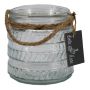 Windlicht PRISMY mit Seil, Muster, klar, 12cm, Ø11cm