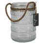 Windlicht PRISMY mit Seil, Muster, klar, 16,5cm, Ø11cm
