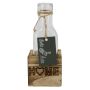 Glasflasche STOLLAN im Holzkistchen, Schriftzug Home, klar, 6,7x6,7x15,5cm