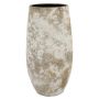 Blumenvase Keramik AROON mit Maserung, antikweiß, 50cm, Ø26cm