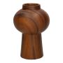 Deko Vase MARILLA in Holzoptik, Dolomit, braun, 15cm, Ø10cm