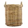 Runder Rattan Korb BENIGNO mit Henkel, braun, 59cm, Ø44cm
