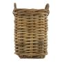 Quadratischer Rattan Korb BENIGNO mit Henkel, braun, 30x30x52cm