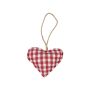 Herz Dekohänger FANNAR aus Baumwolle, kariert, rot-weiß, Ø10cm