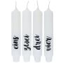 Stabkerze mit Spruch KELANI, Advent, 4 Kerzen, 4 Sprüche, bunt, 16,5cm, Ø2,8cm, 6h