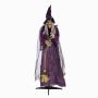 Halloween Dekofigur Hexe FERDERRA mit Bewegungs- Soundfunktion, Besen, LEDs, 175cm