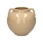 Steingutvase OSIRA mit Henkeln, taupe, 17cm, Ø18cm